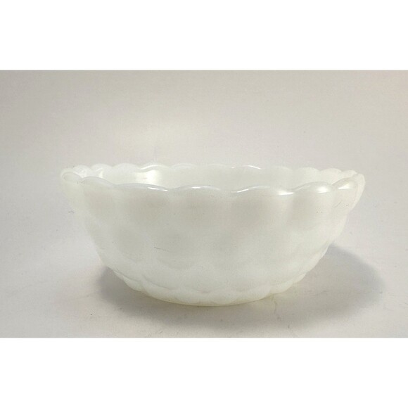 Anchor Hocking Fire King Milk Glass Bubble Fruit Dessert Bowl - Picture 1 of 5